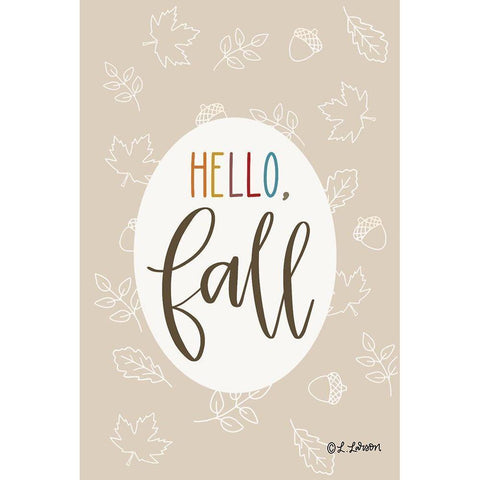 Hello Fall Gold Ornate Wood Framed Art Print with Double Matting by Larson, Lisa