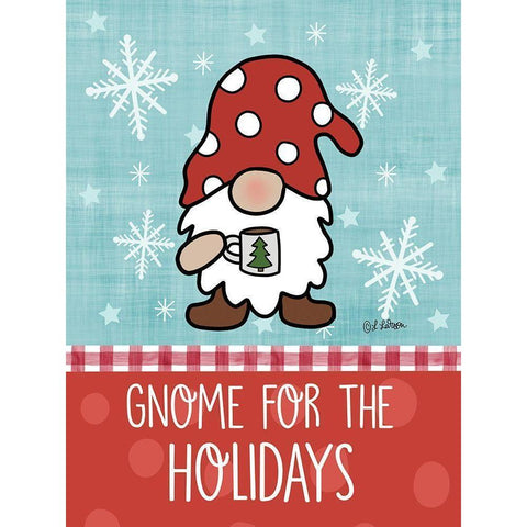 Gnome for the Holidays White Modern Wood Framed Art Print by Larson, Lisa