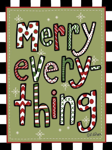 Merry Everything White Modern Wood Framed Art Print with Double Matting by Larson, Lisa