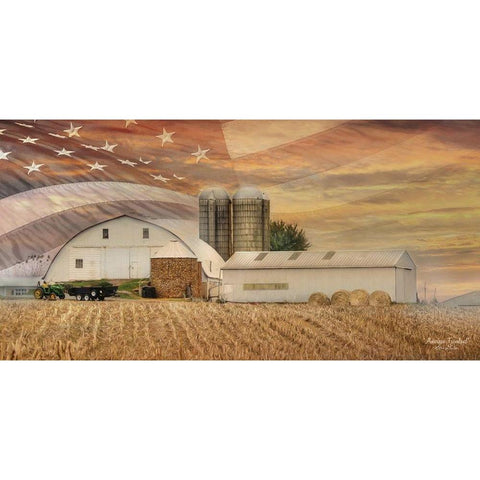 American Farmland White Modern Wood Framed Art Print by Deiter, Lori