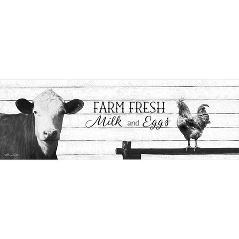 Farm Fresh Milk and Eggs White Modern Wood Framed Art Print by Deiter, Lori