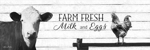 Farm Fresh Milk and Eggs Black Ornate Wood Framed Art Print with Double Matting by Deiter, Lori