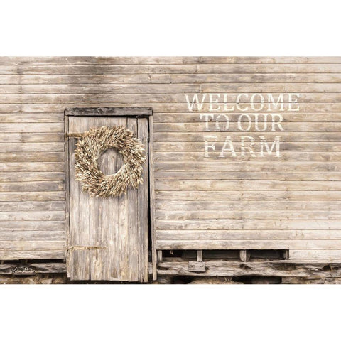 Welcome to Our Farm Gold Ornate Wood Framed Art Print with Double Matting by Deiter, Lori