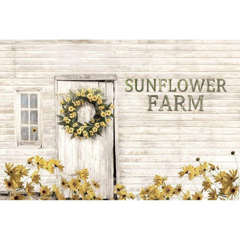 Sunflower Farm Gold Ornate Wood Framed Art Print with Double Matting by Deiter, Lori