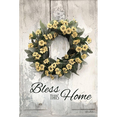 Bless This Home Black Modern Wood Framed Art Print with Double Matting by Deiter, Lori