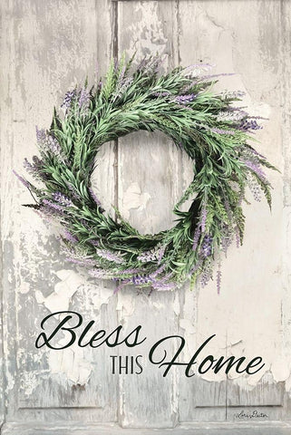 Bless This Home White Modern Wood Framed Art Print with Double Matting by Deiter, Lori