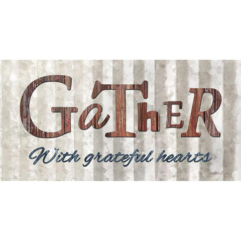 Gather with Graceful Hearts Black Modern Wood Framed Art Print with Double Matting by Deiter, Lori