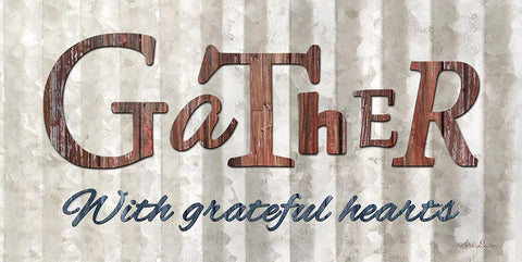 Gather with Graceful Hearts White Modern Wood Framed Art Print with Double Matting by Deiter, Lori