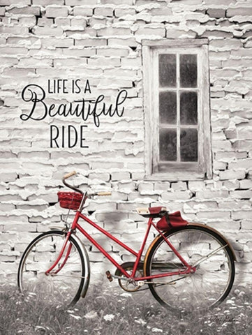 Life is a Beautiful Ride Black Ornate Wood Framed Art Print with Double Matting by Deiter, Lori