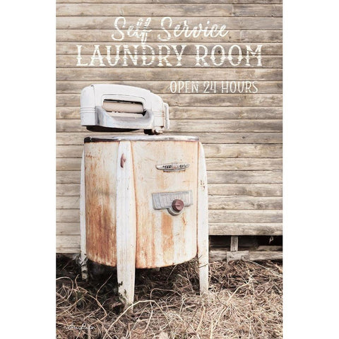 Laundry Room White Modern Wood Framed Art Print by Deiter, Lori