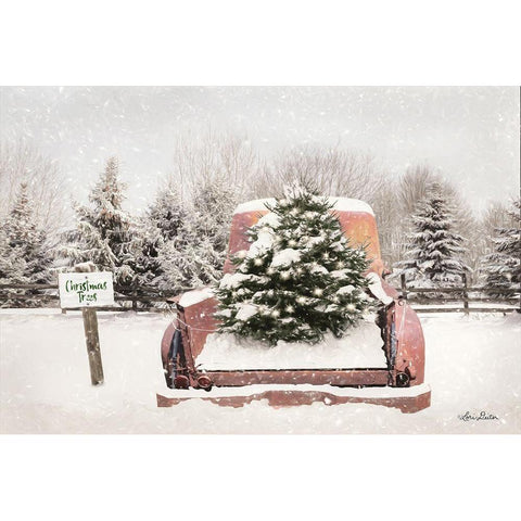 Rustic Christmas Trees  White Modern Wood Framed Art Print by Deiter, Lori