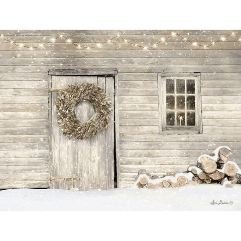 Old Farm Christmas White Modern Wood Framed Art Print by Deiter, Lori