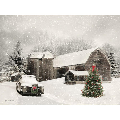 Farmhouse Christmas Black Modern Wood Framed Art Print with Double Matting by Deiter, Lori