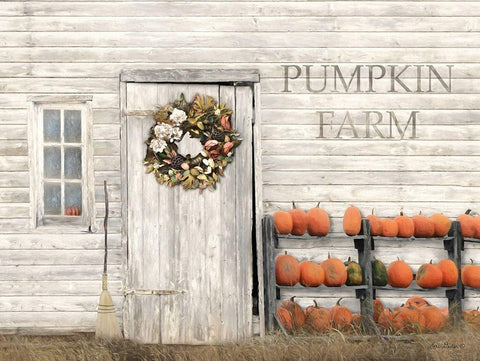 Pumpkin Farm Black Ornate Wood Framed Art Print with Double Matting by Deiter, Lori