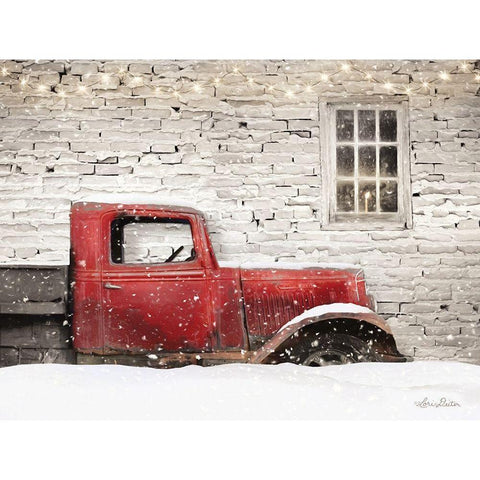 Winter Parking Spot White Modern Wood Framed Art Print by Deiter, Lori