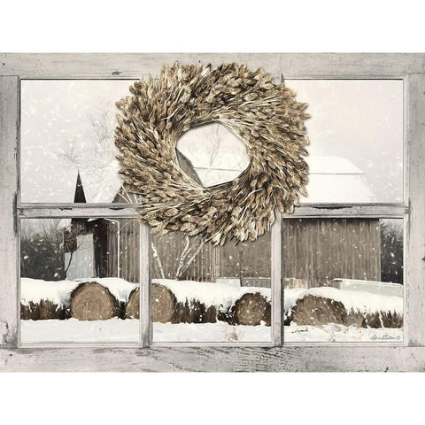 Millersburg Winter View  Gold Ornate Wood Framed Art Print with Double Matting by Deiter, Lori