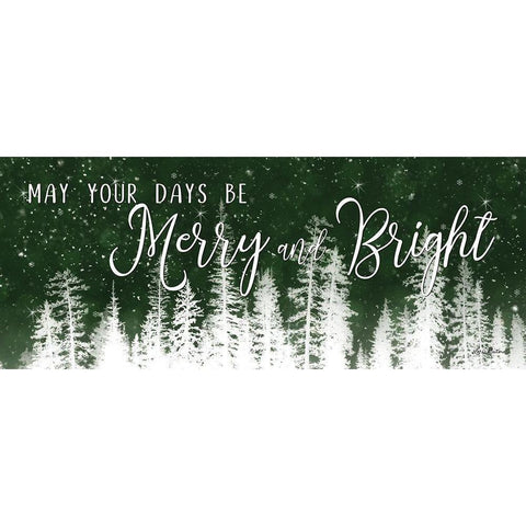 Merry and Bright  Black Modern Wood Framed Art Print with Double Matting by Deiter, Lori