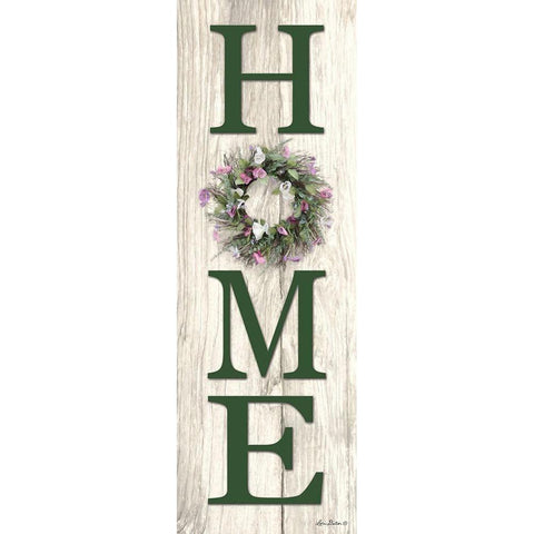 Spring Home Wreath  Gold Ornate Wood Framed Art Print with Double Matting by Deiter, Lori