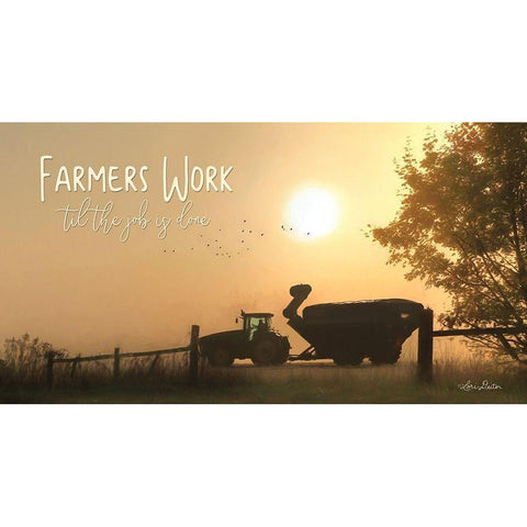 Farmers Work till the Job is Done Black Modern Wood Framed Art Print with Double Matting by Deiter, Lori