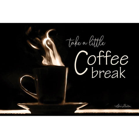 Take a Little Coffee Break    White Modern Wood Framed Art Print by Deiter, Lori