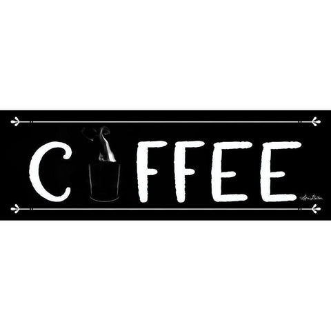 Coffee Banner Black Modern Wood Framed Art Print with Double Matting by Deiter, Lori