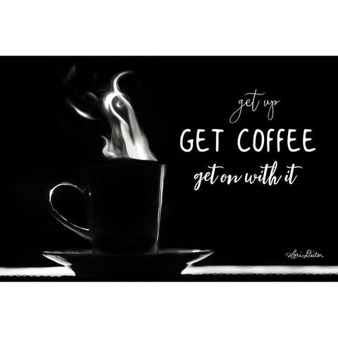 Get Coffee Black Modern Wood Framed Art Print with Double Matting by Deiter, Lori