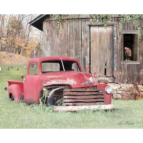 Red and Rusty I    White Modern Wood Framed Art Print by Deiter, Lori