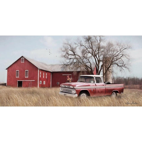 Western Ohio Barn  Gold Ornate Wood Framed Art Print with Double Matting by Deiter, Lori