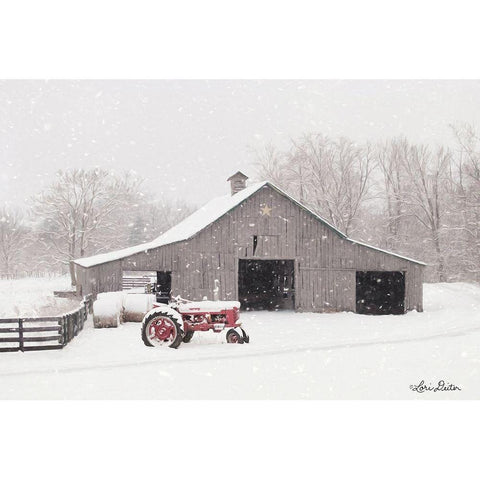 Tractor for Sale Gold Ornate Wood Framed Art Print with Double Matting by Deiter, Lori