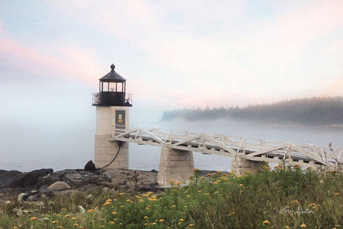 Marshall Point Lighthouse Black Ornate Wood Framed Art Print with Double Matting by Deiter, Lori