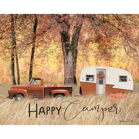 Fall Camping     White Modern Wood Framed Art Print by Deiter, Lori