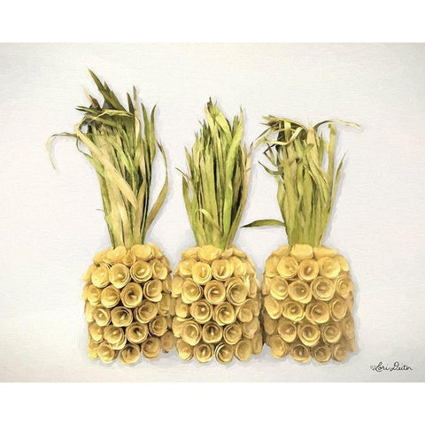 Pineapples     Gold Ornate Wood Framed Art Print with Double Matting by Deiter, Lori