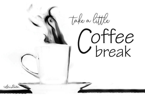 Take a Little Coffee Break White Modern Wood Framed Art Print with Double Matting by Deiter, Lori