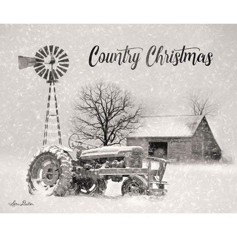 Country Christmas      Black Modern Wood Framed Art Print with Double Matting by Deiter, Lori