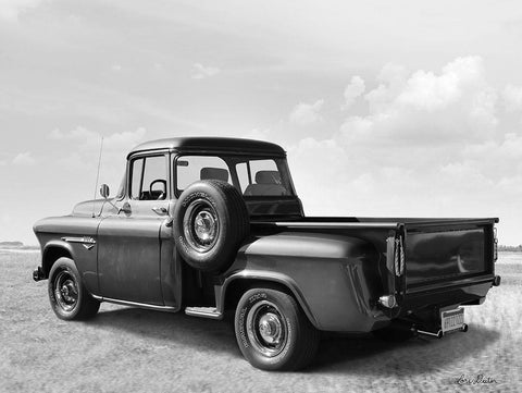 Chevy Truck White Modern Wood Framed Art Print with Double Matting by Deiter, Lori