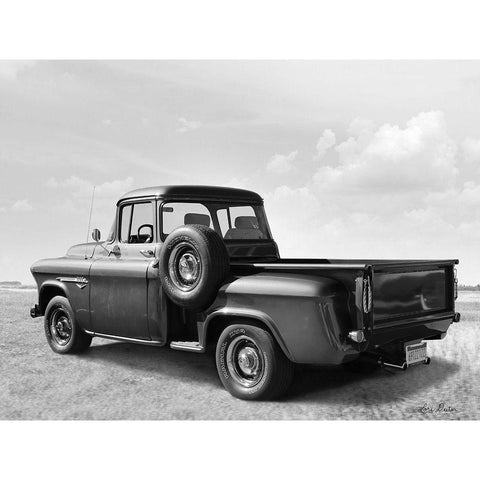 Chevy Truck Black Modern Wood Framed Art Print with Double Matting by Deiter, Lori