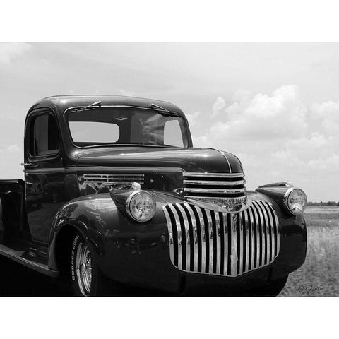 Restored Chevy Truck White Modern Wood Framed Art Print by Deiter, Lori