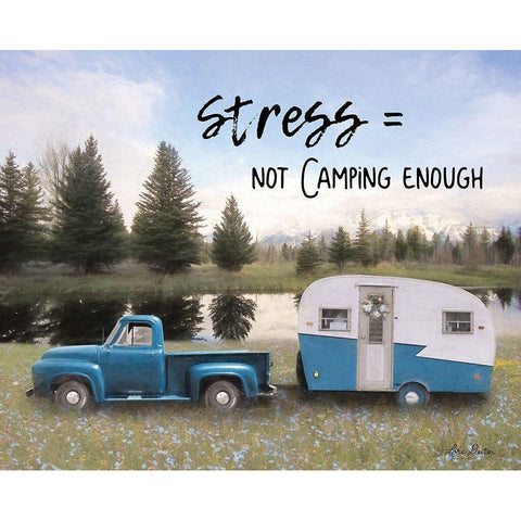 Camping Stress I Black Modern Wood Framed Art Print with Double Matting by Deiter, Lori