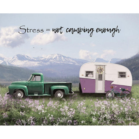 Camping Stress II White Modern Wood Framed Art Print by Deiter, Lori