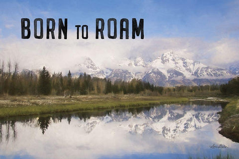 Born to Roam White Modern Wood Framed Art Print with Double Matting by Deiter, Lori