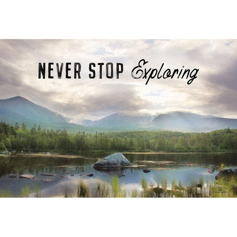 Never Stop Exploring Gold Ornate Wood Framed Art Print with Double Matting by Deiter, Lori