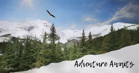 Adventure Awaits Black Ornate Wood Framed Art Print with Double Matting by Deiter, Lori