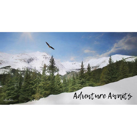 Adventure Awaits Black Modern Wood Framed Art Print with Double Matting by Deiter, Lori