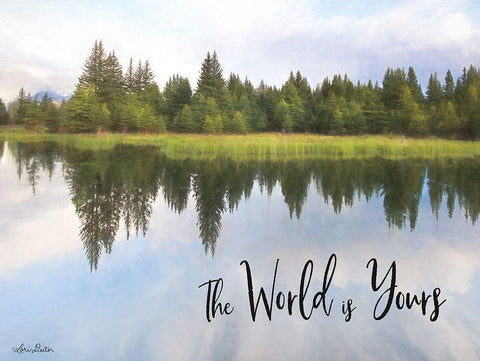 The World is Yours White Modern Wood Framed Art Print with Double Matting by Deiter, Lori