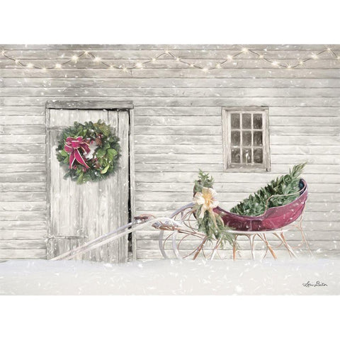 Old Farm Christmas White Modern Wood Framed Art Print by Deiter, Lori