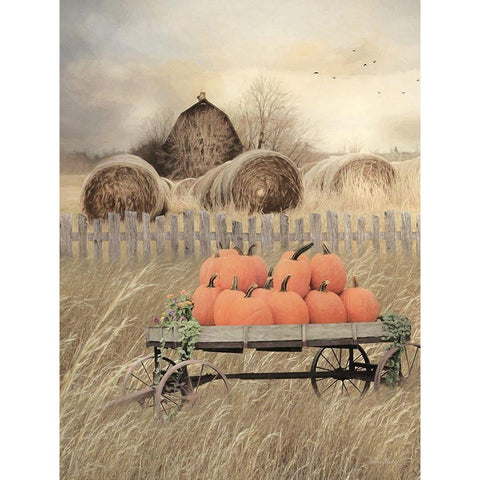 Pumpkin Harvest Gold Ornate Wood Framed Art Print with Double Matting by Deiter, Lori