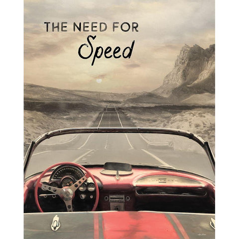 The Need for Speed White Modern Wood Framed Art Print by Deiter, Lori