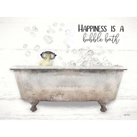 Happiness is a Bubble Bath Black Modern Wood Framed Art Print with Double Matting by Deiter, Lori