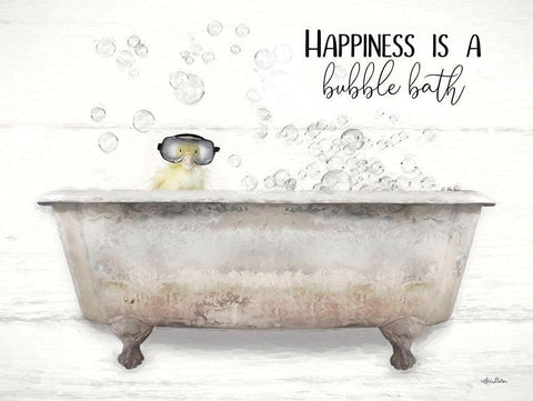 Happiness is a Bubble Bath Black Ornate Wood Framed Art Print with Double Matting by Deiter, Lori