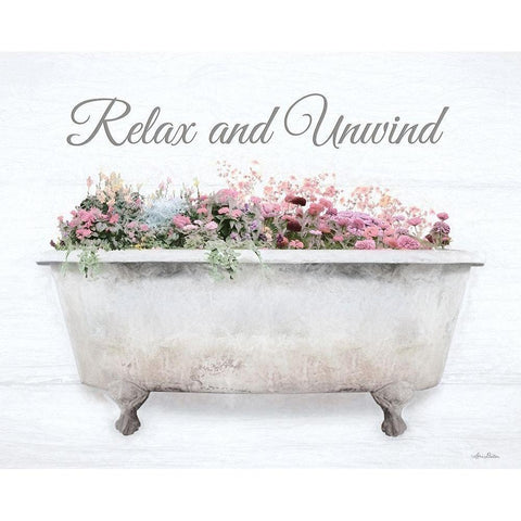 Relax and Unwind White Modern Wood Framed Art Print by Deiter, Lori